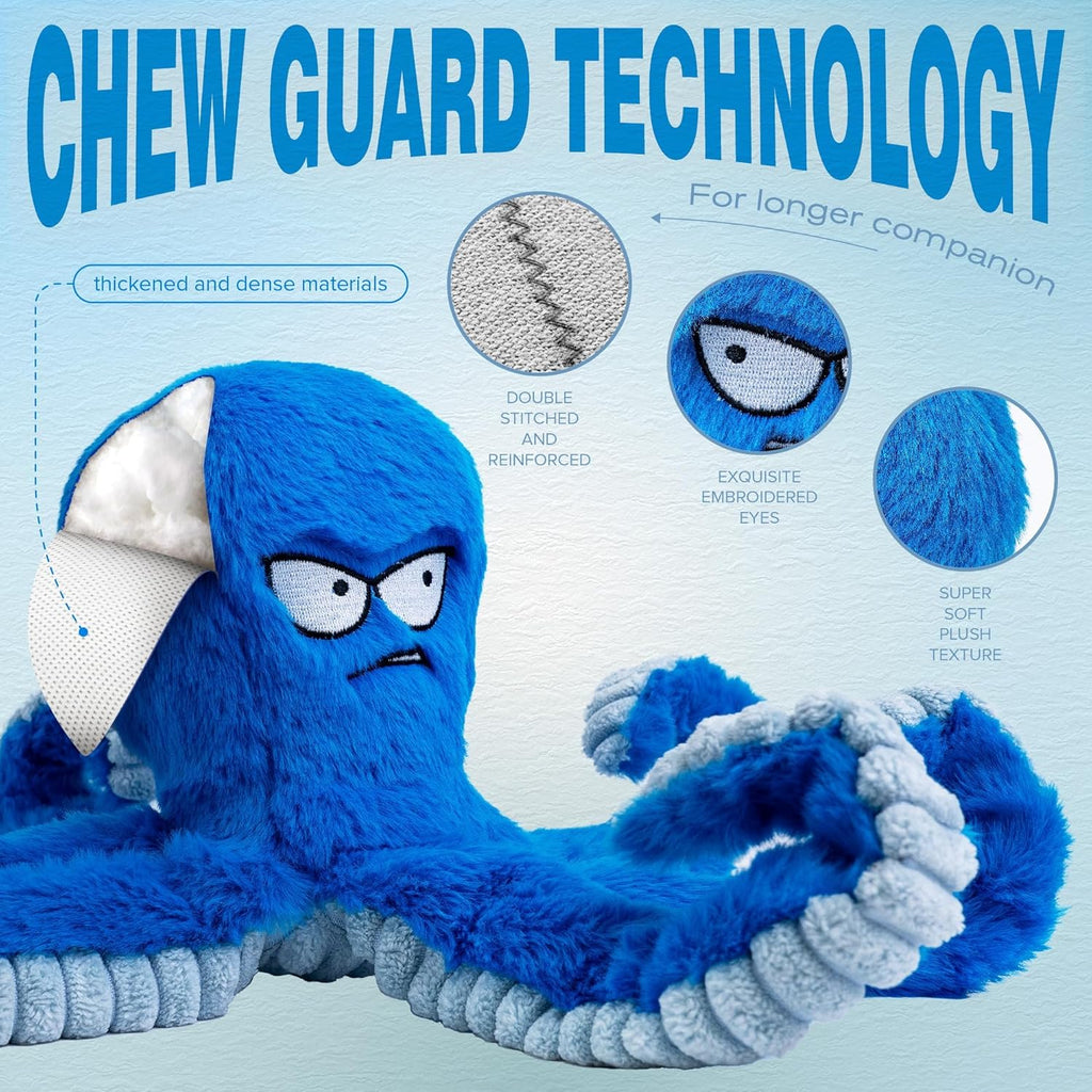 Tough Dog Toys, Stuffed Chew Large Dog Toys to Keep Them Busy, Interactive Squeaky Tug of War Doggie Toy, Crinkle