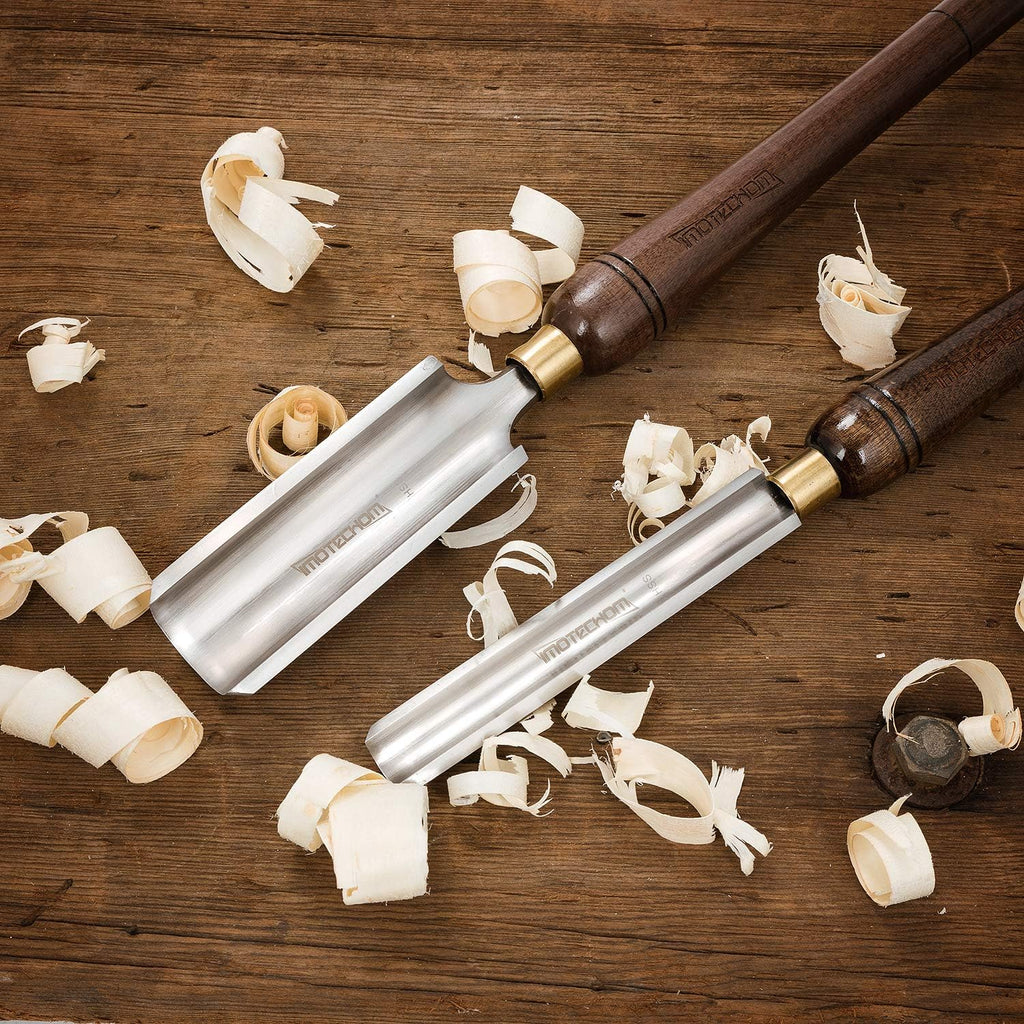 2-Piece HSS Roughing Gouge Wood Turning Lathe Tools Set | Pre-sharpened high speed steel blades maintain sharp edges
