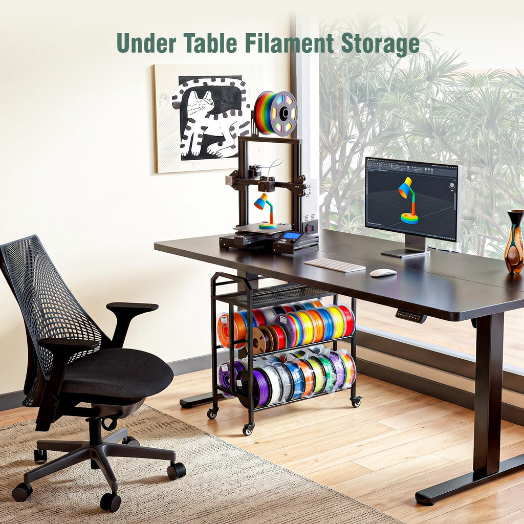 3D Printer Filament Storage Rack Filament Spool Holder with Wheels