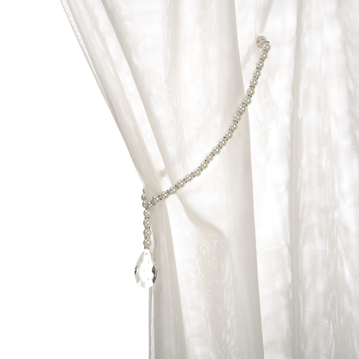 Luxury Crystal Beaded Magnetic Curtain Tieback, Crystal