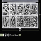 Nuts and Bolts Assortment Kit, 210 pcs, Stainless Steel
