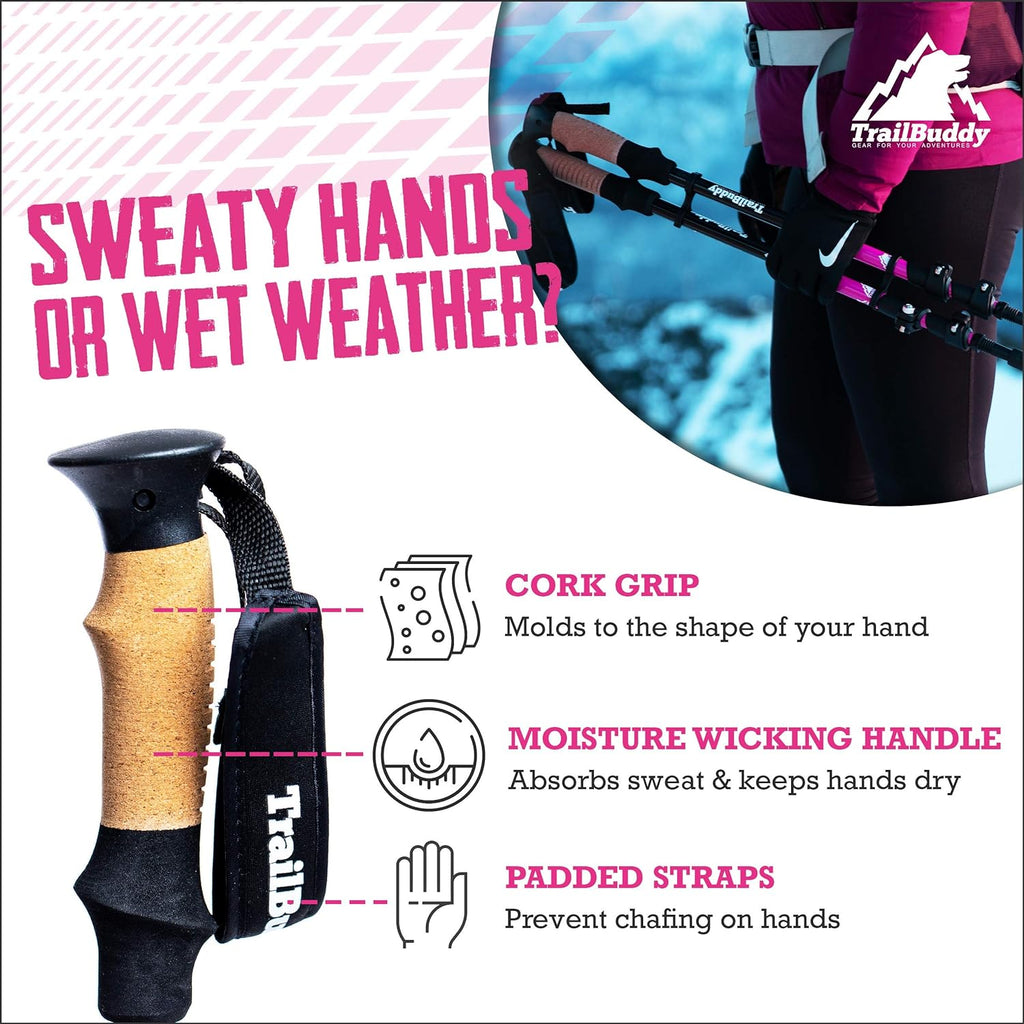 Trekking Poles – Lightweight 7075 Aluminum Hiking Poles for Women, Men & Seniors – Collapsible Walking Sticks for