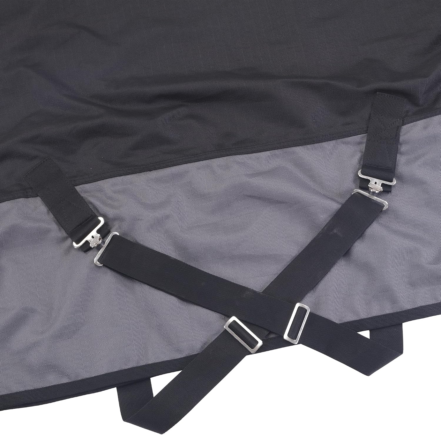 1200D Horse Blanket Waterproof Breathable Turnout (no Filling) Standard Neck Horse Sheet Black Grey 69IN
