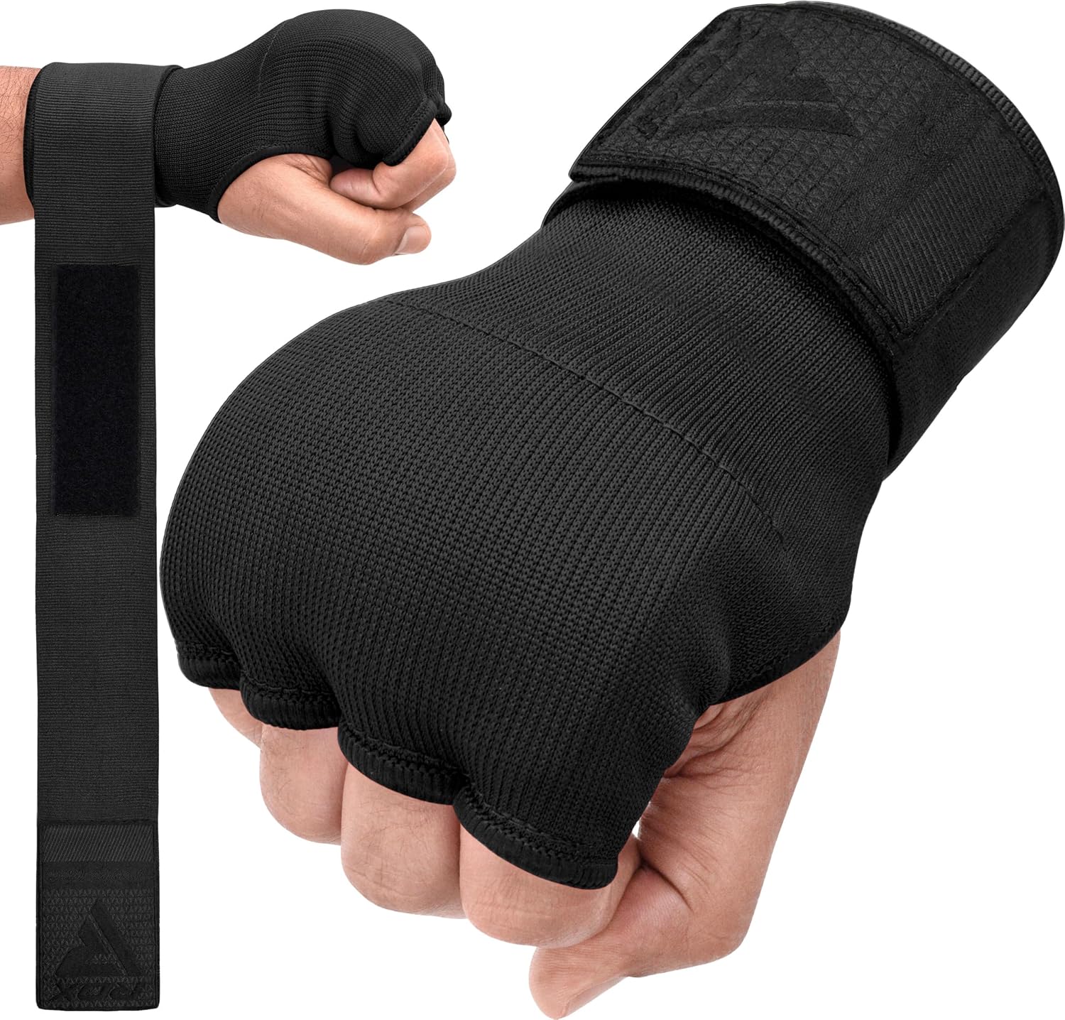 Gel Boxing Hand Wraps Inner Gloves Men Women, Quick 100cm Long Wrist Straps, Elasticated Padded Fist Under Mitts