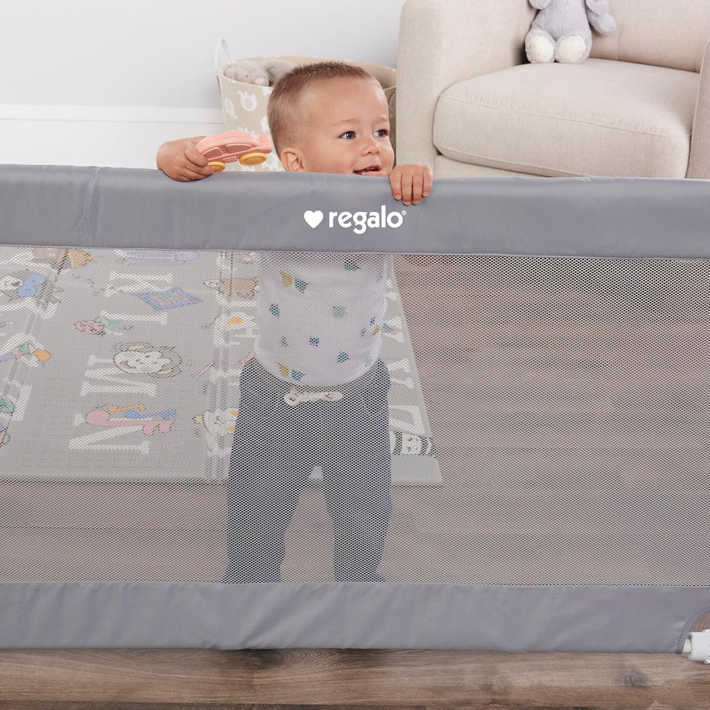 Safety 27.5-50” Extra Wide Mesh Baby Gate for Doorways & Hallways, Expandable Pressure Mounted Baby Gate for Toddlers