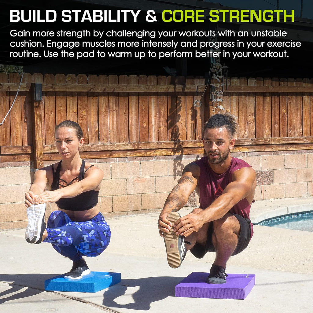 Exercise Balance Pad, Non-Slip Cushioned Foam Mat & Knee Pad for Fitness and Stability Training, Yoga, Physical Therapy