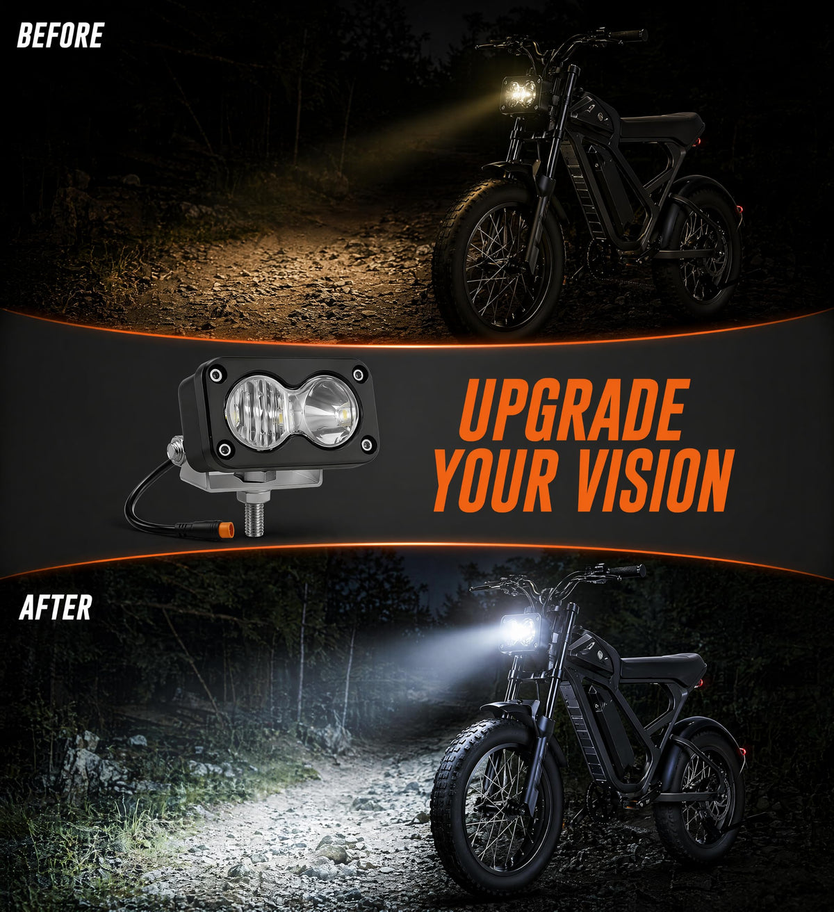 Baja Light for Ridstar Q20 Ebike, Super Bright Front Light Bar Accessories