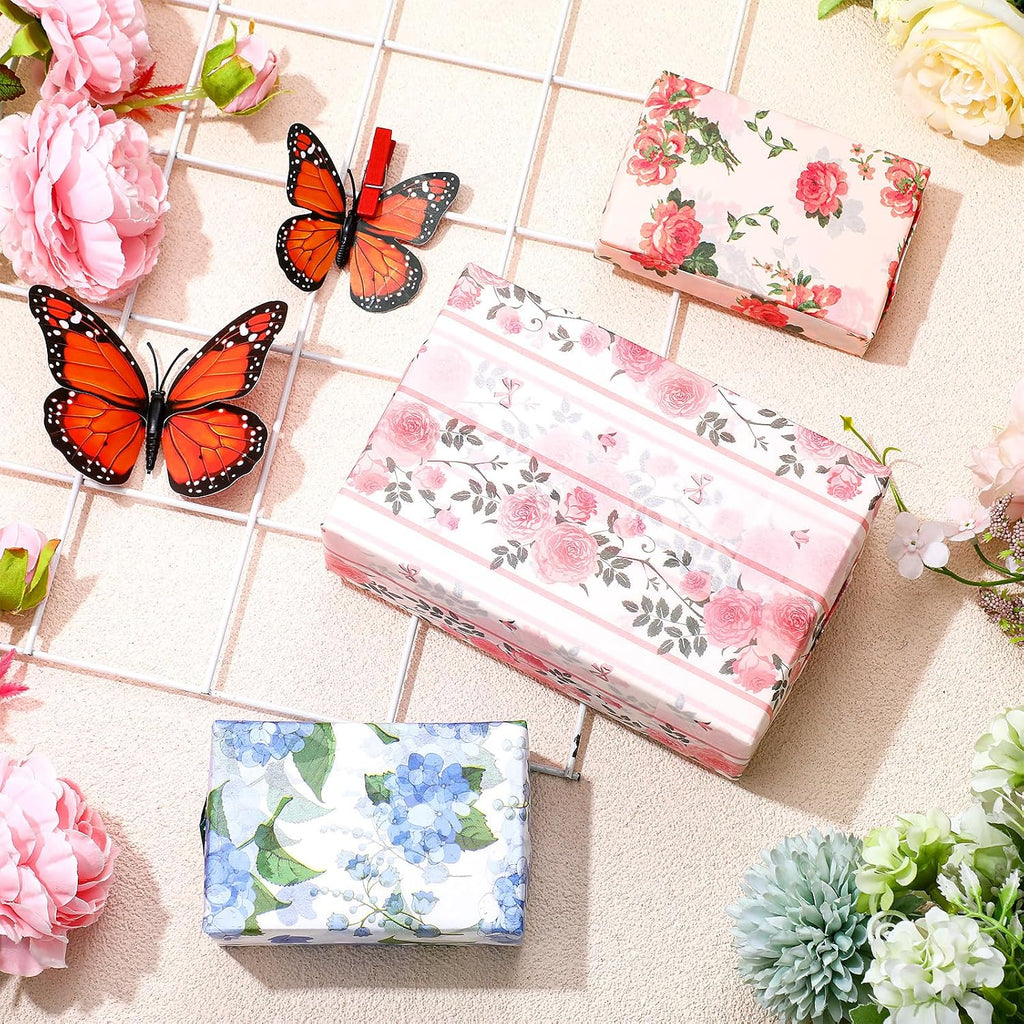 90 Sheets Floral Tissue Paper for Gift Wrap, Vivid