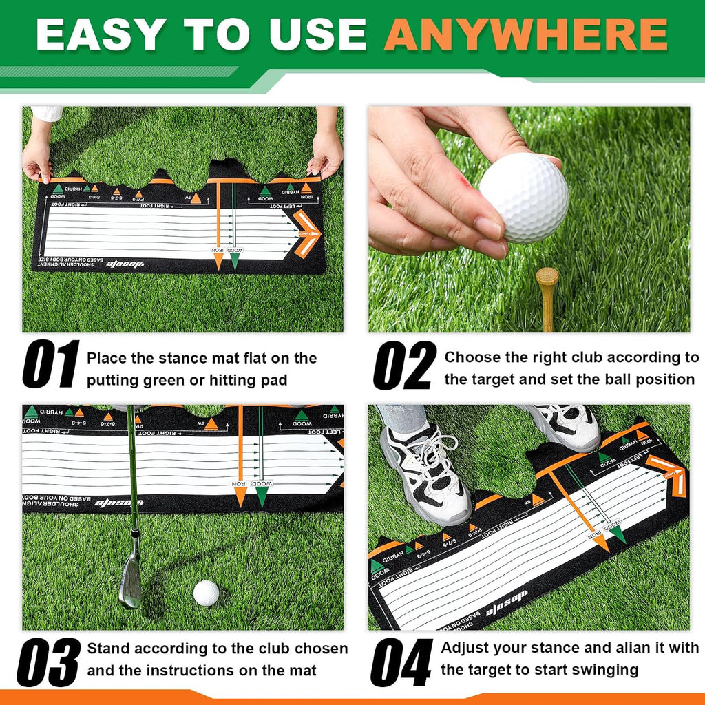 Golf Training Mat Practice Swing Mat Practice Equipment for Beginner Posture Assistance Entry Level Golf Stance