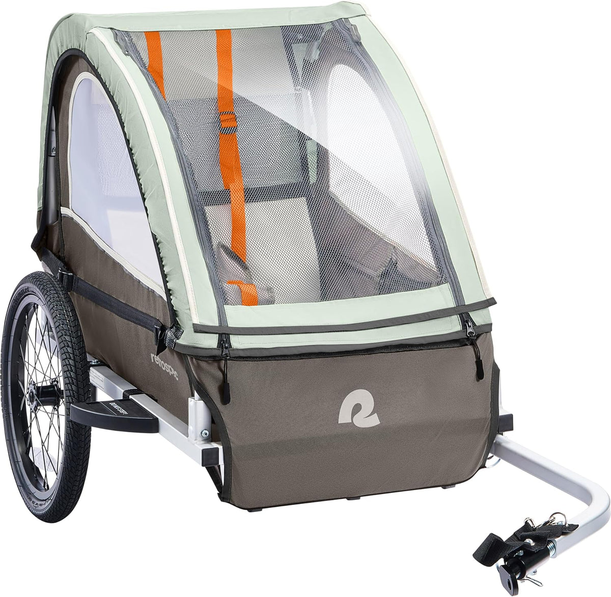 Rover Plus Bike Trailer for Kids - Foldable Single/Double Passenger Design with 5-Point Safety Harness