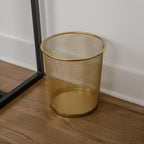 Ryder 4.5 Gallon Mesh Metal Wastebasket, Gold