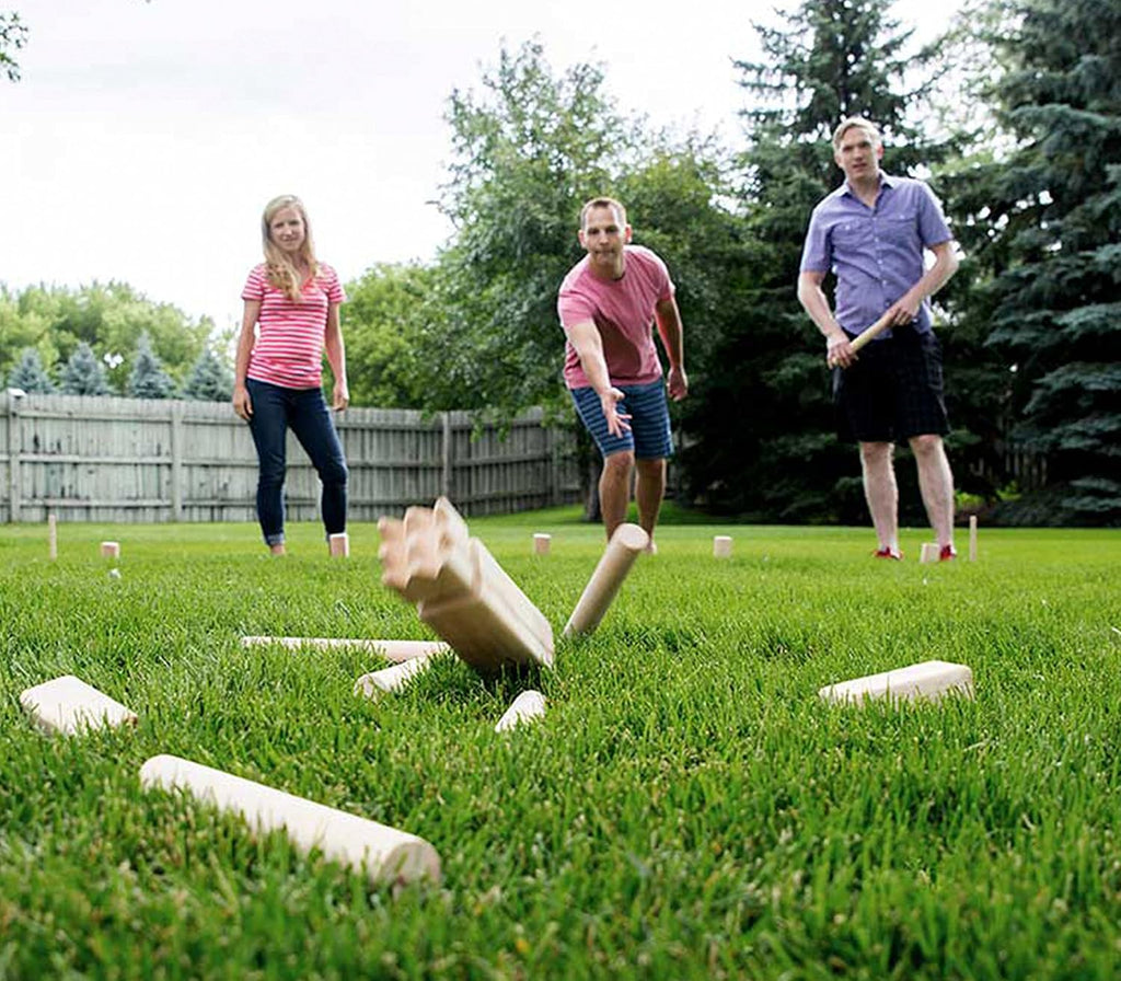 Kubb Premium Size Outdoor Tossing Game with Carrying Case, Instructions, and Boundary Marker