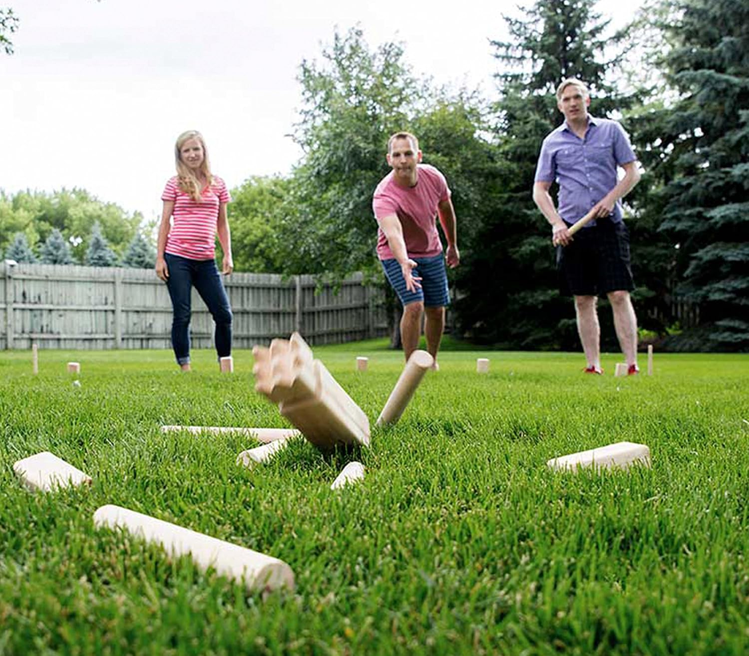 Kubb Premium Size Outdoor Tossing Game with Carrying Case, Instructions, and Boundary Marker