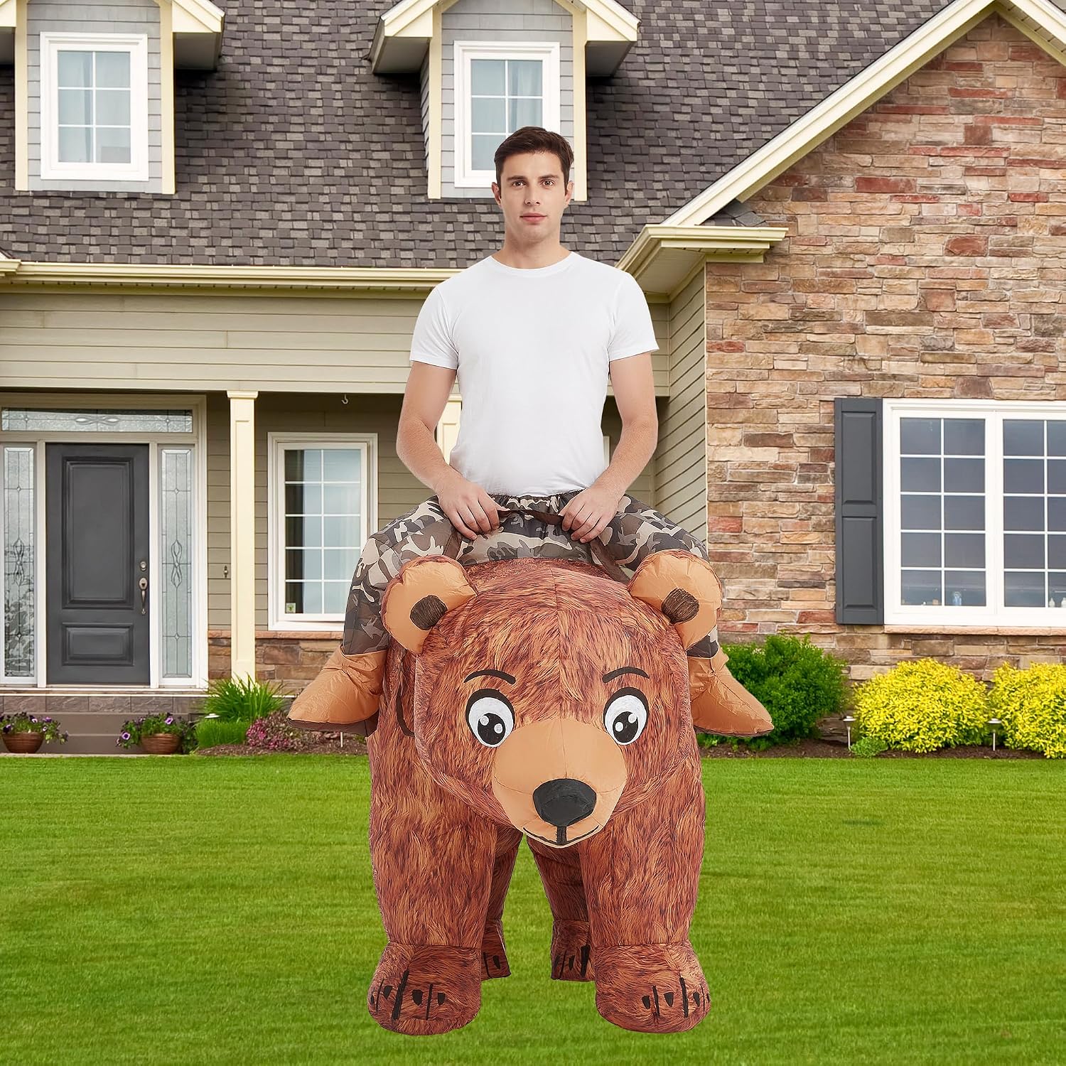 Halloween Inflatable Costume Adult,Blow up Ride Bear Suit Men Women