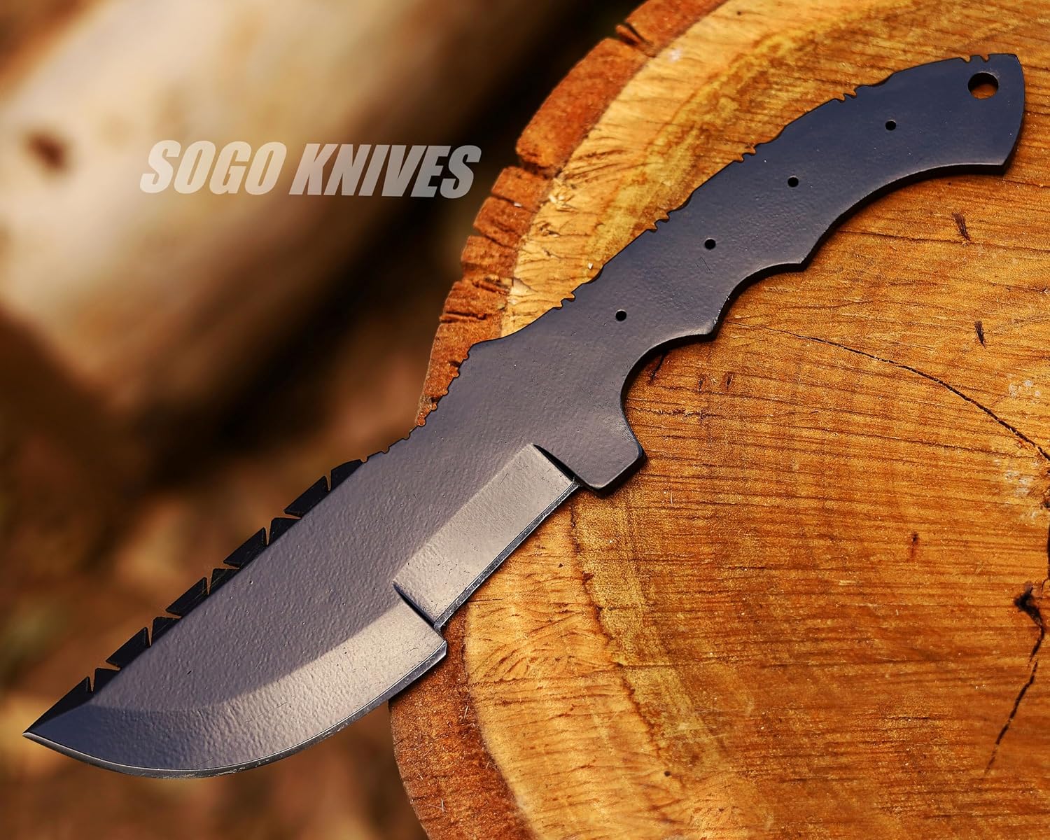 Damascus Tracker Knife Making Kit DIY Handmade Kit Includes Blank Blade Steel Blade, Pins, with Sheath, Handle Scales