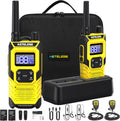 T4 Walkie Talkie 22 Channel with Speaker Mic, IP67 Waterproof Two Way Radio Set with Portable Bag, Earpiece, Charge