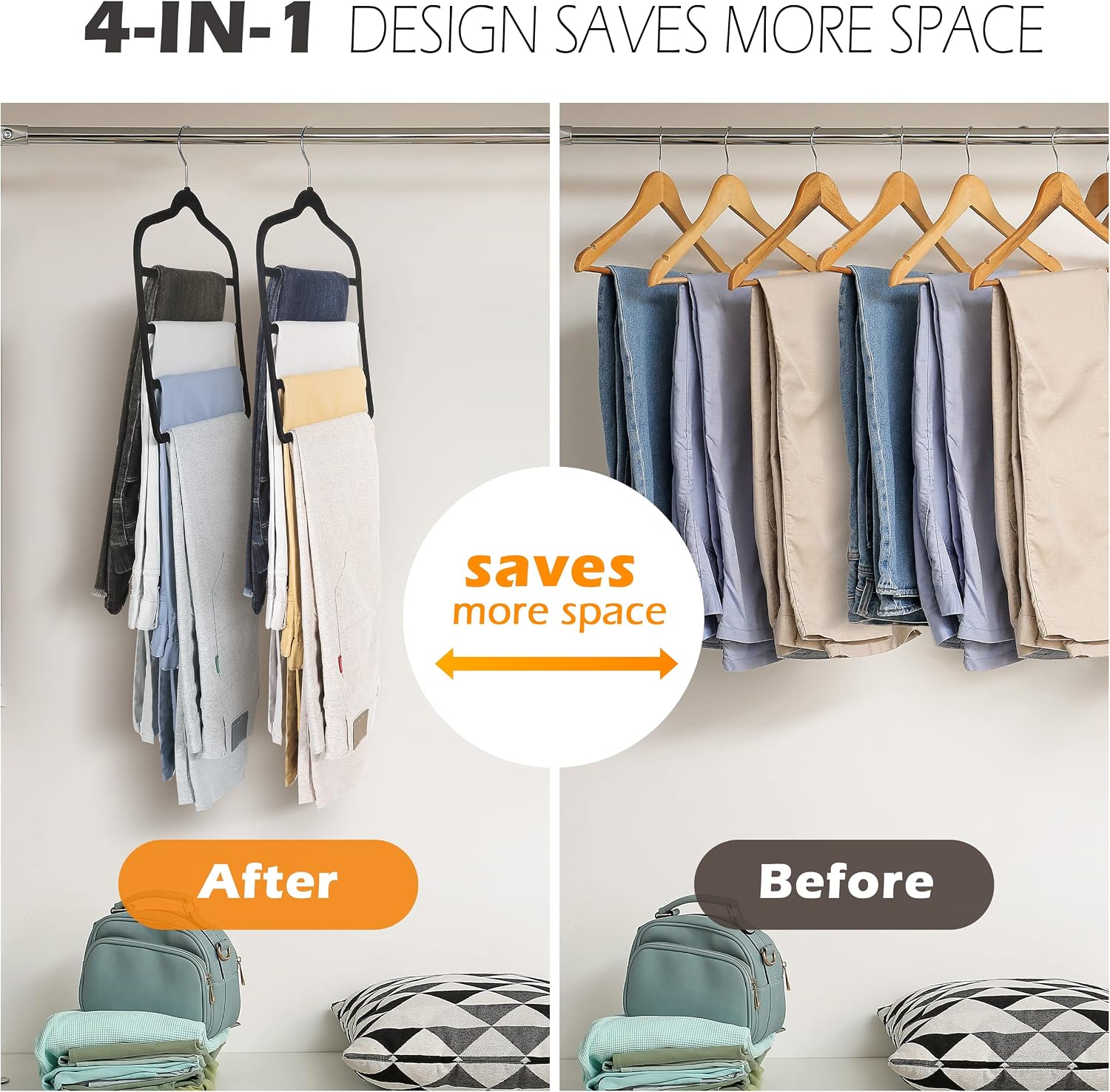 Velvet Pant Clothes Hanger Space Saving Non Slip Hanger Jean Slack Hangers | Multiple Velvet Hanger Closet Organizer