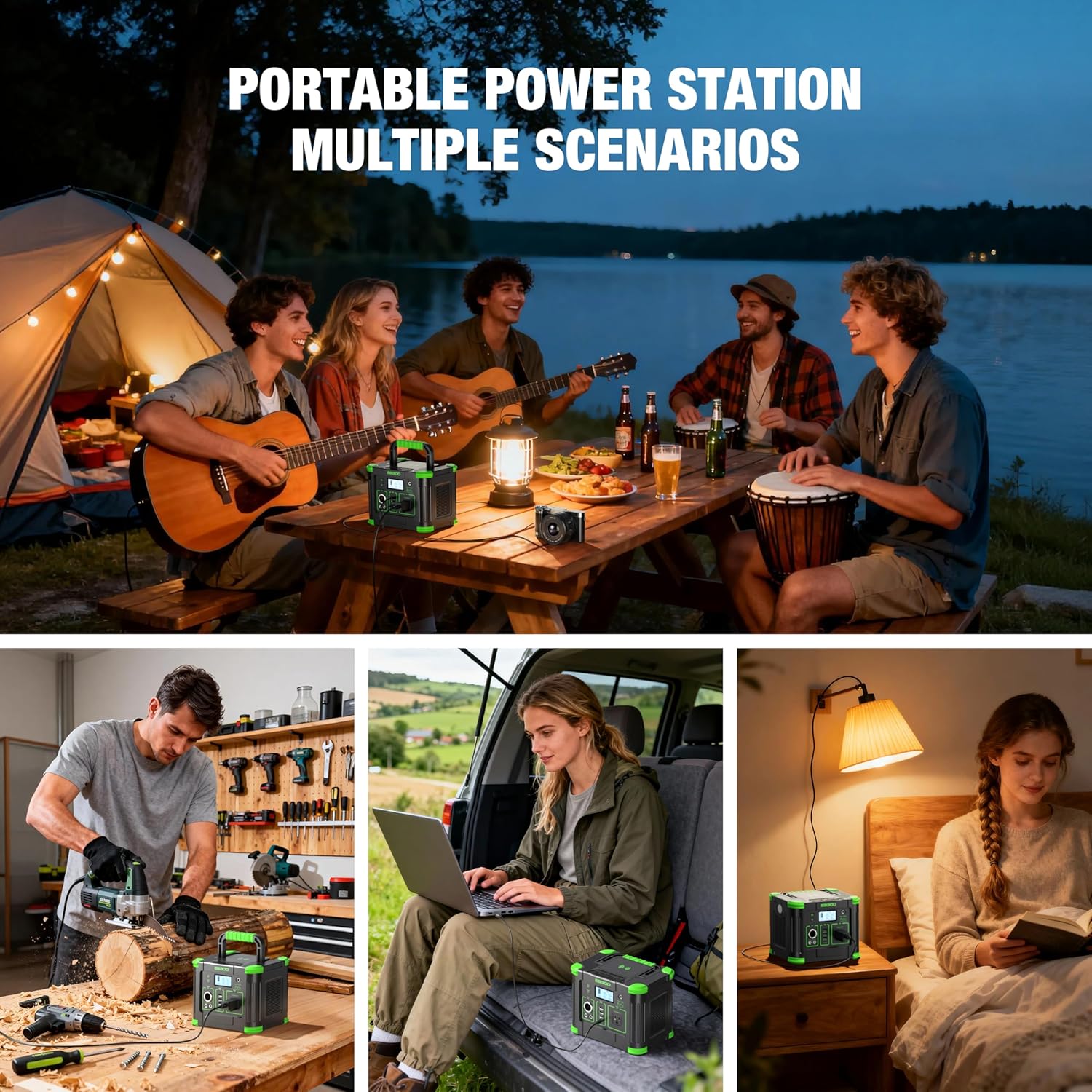 Portable Power Station 330W, 288.6Wh Solar Generator with 60W USB-C PD Output, 120V Pure Sine Wave AC Outlet, 5W