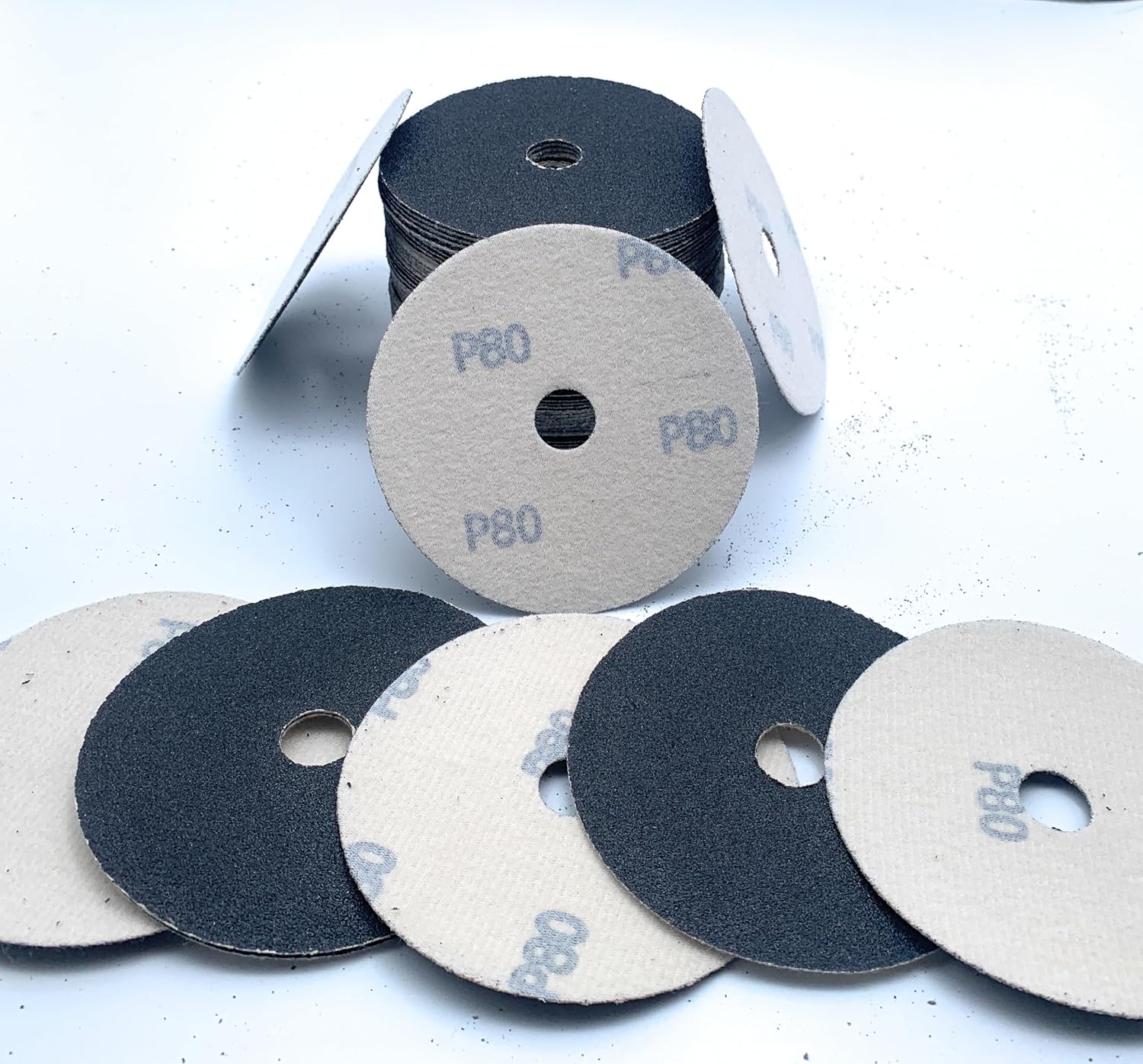 100PCS 4 Inch Silicon Carbide Velour Abrasive Paper Sanding Discs Sandpaper Sander (100pcs 80 Grit)