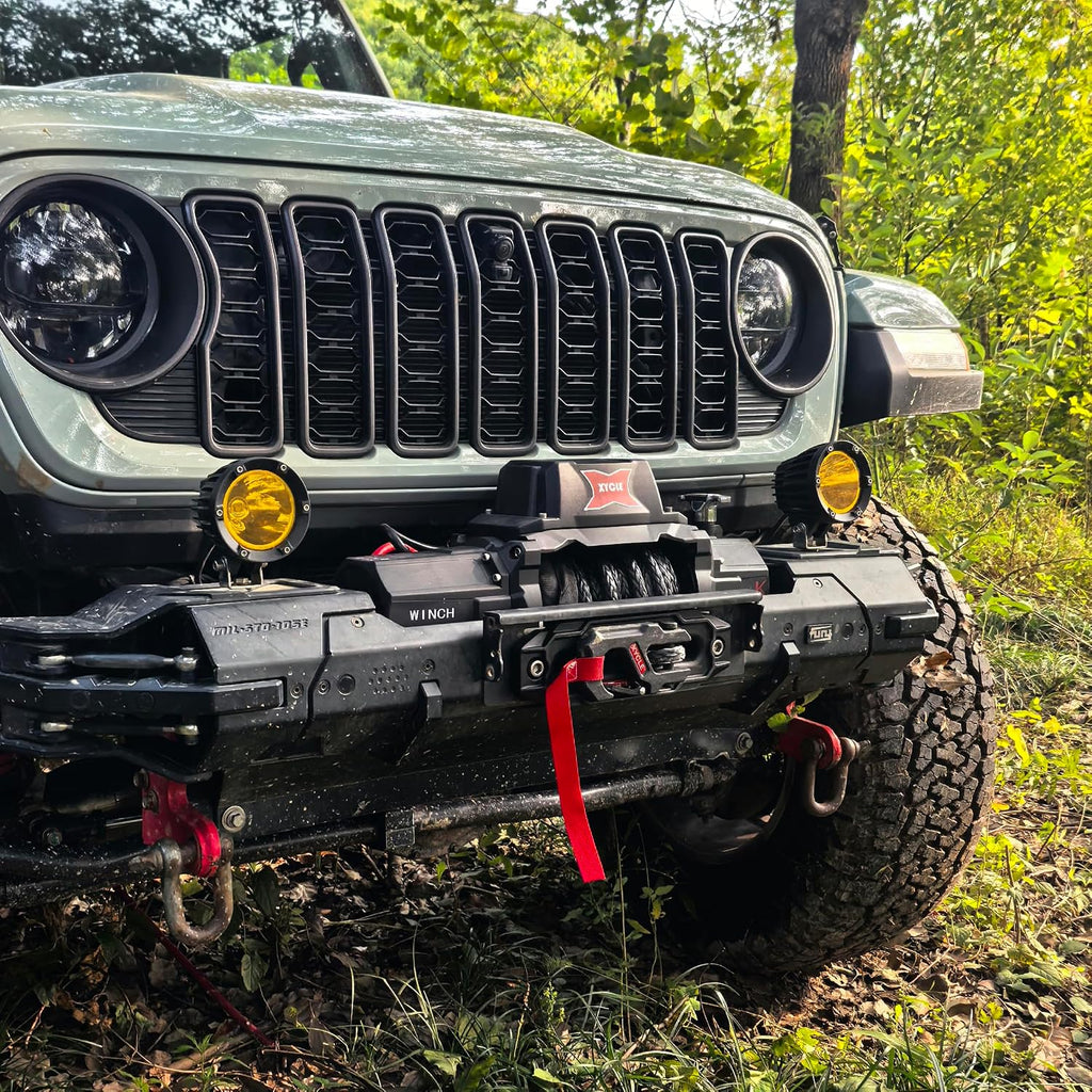 13,500 lb Recovery Winch,12V Electric Winch with 1/2” x70 FT Synthetic Rope,IP68 Waterproof,Anti Slip
