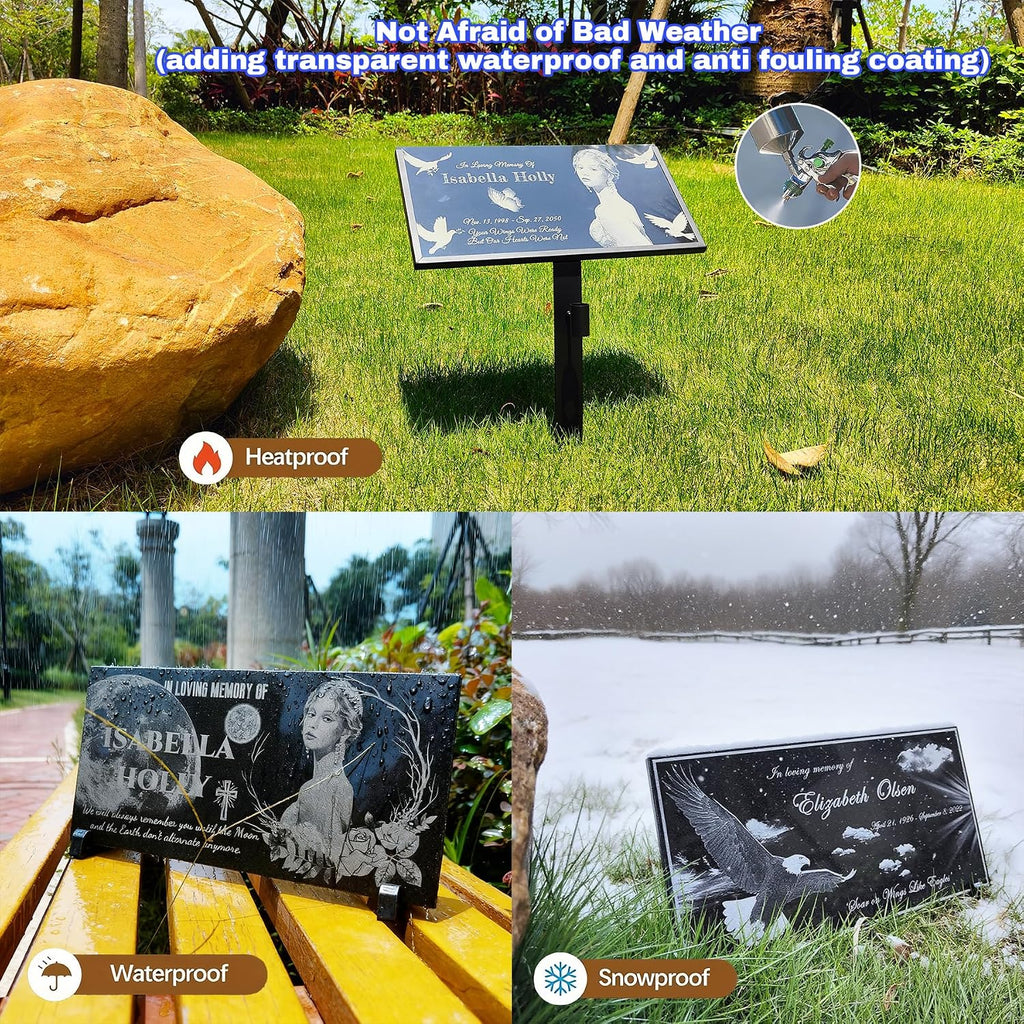 Personalized Grave Markers, Headstones for Graves, Human Memorial Stone, Memorial Plaque Outdoors, Granite Grave