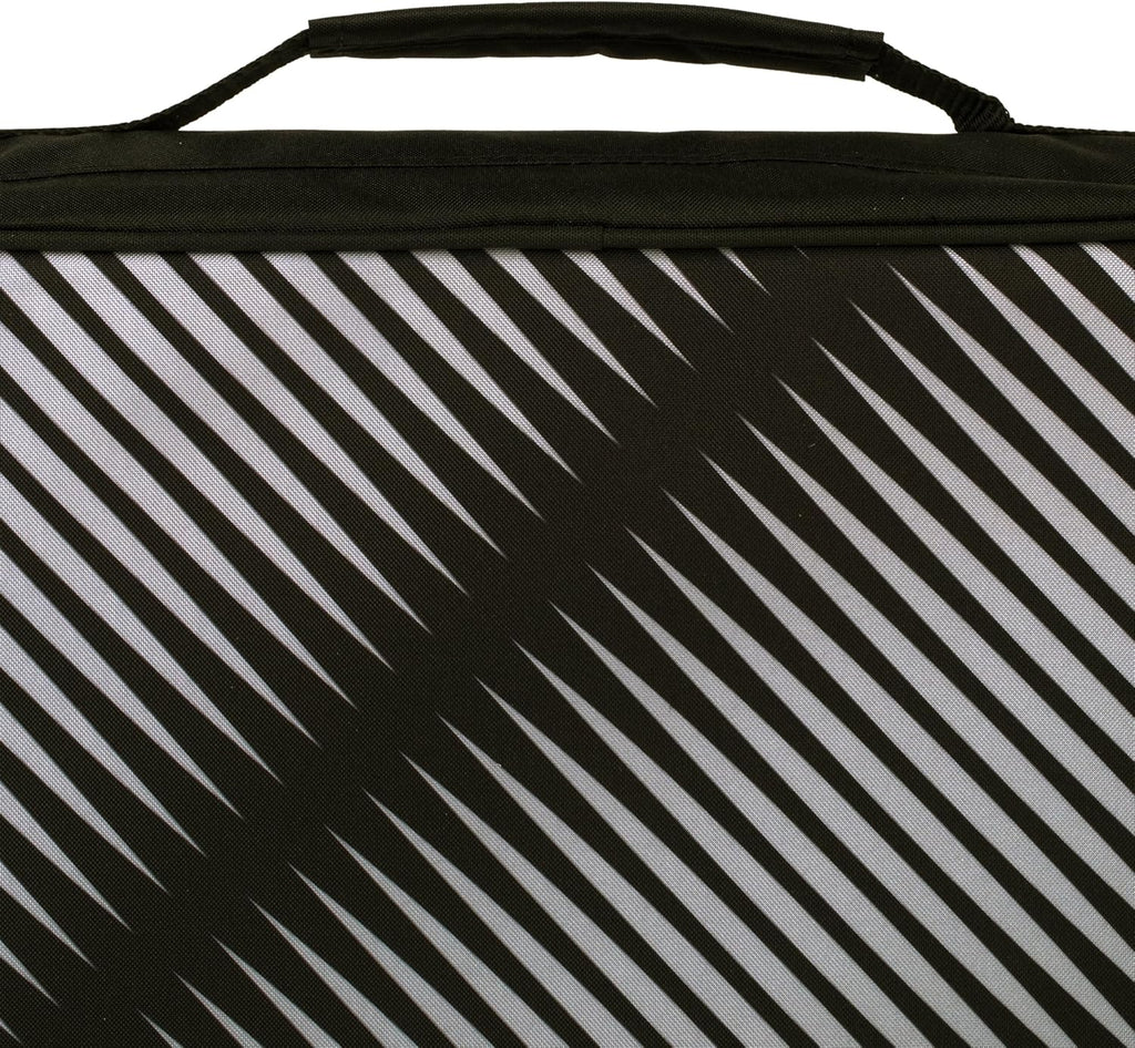 Zipper Binder, 2 Inch 3-Ring Binder with Round Rings, 5-Tab Expanding File, 380 Sheet Capacity, Black (72536)