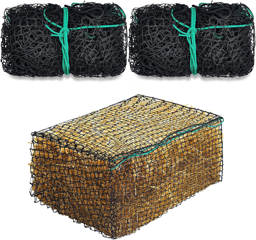 2 Pcs 47 x 20 x 20 Inch Large Square Bale Hay Net Horse