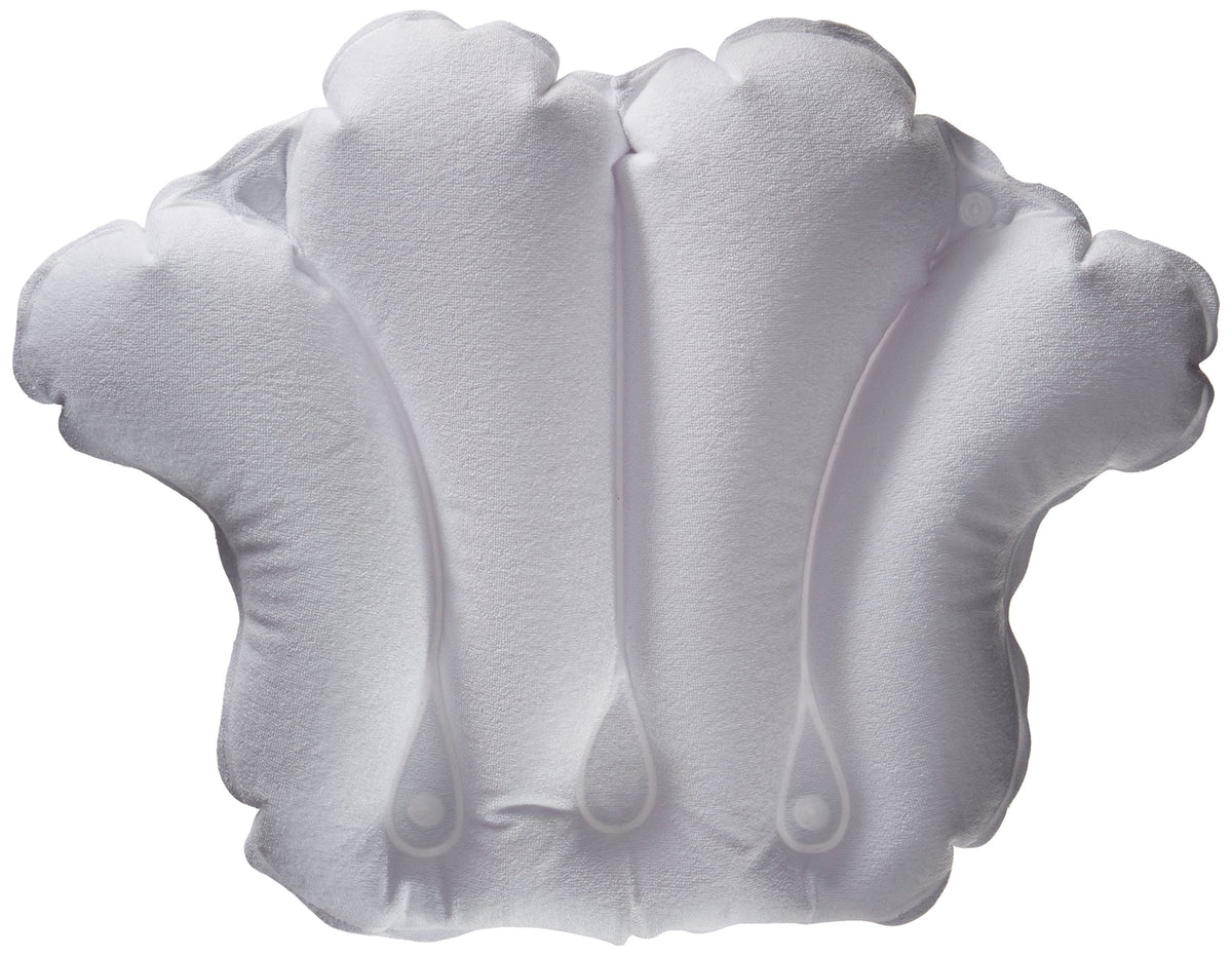 Inflatable Bath Pillow - Terry Cloth (White)