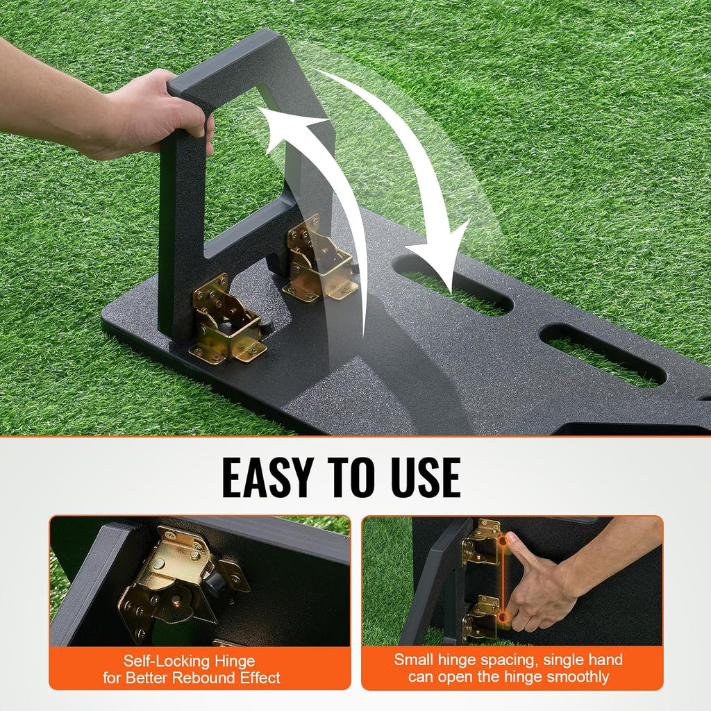 Soccer Rebounder Board, Portable Soccer Wall with 2 Angles Rebound, Foldable HDPE Kickback Rebound Board, Soccer