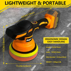 Cordless Car Buffer Polisher kit - 2Pcs 2000mAh 21V Battery, 6 Inch Portable Orbital Buffer Polisher Kit, 8 Variable