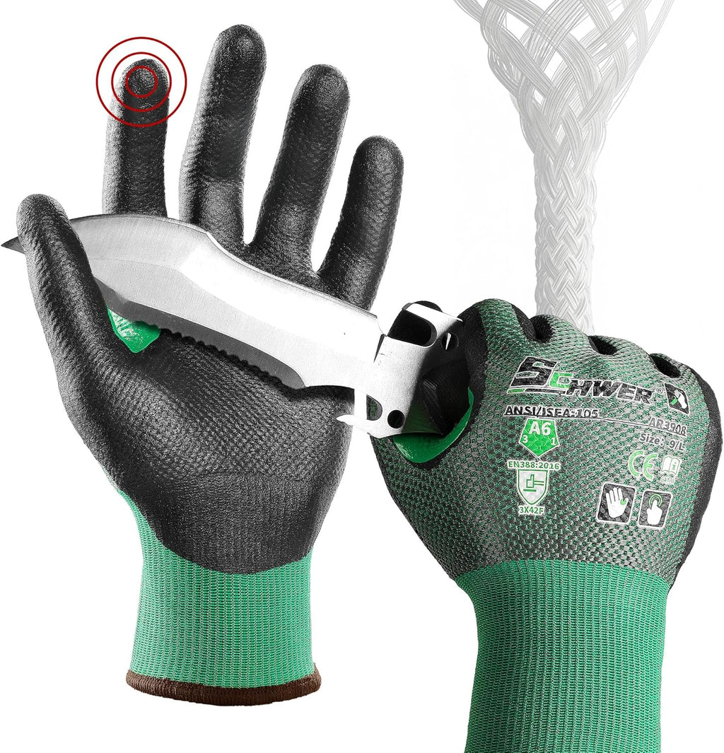 AIR-SKIN ANSI A6 Cut Resistant Gloves, AR3908 Cut Proof Glove, Ultra Thin Cutting Glove with Reinforced Thumb