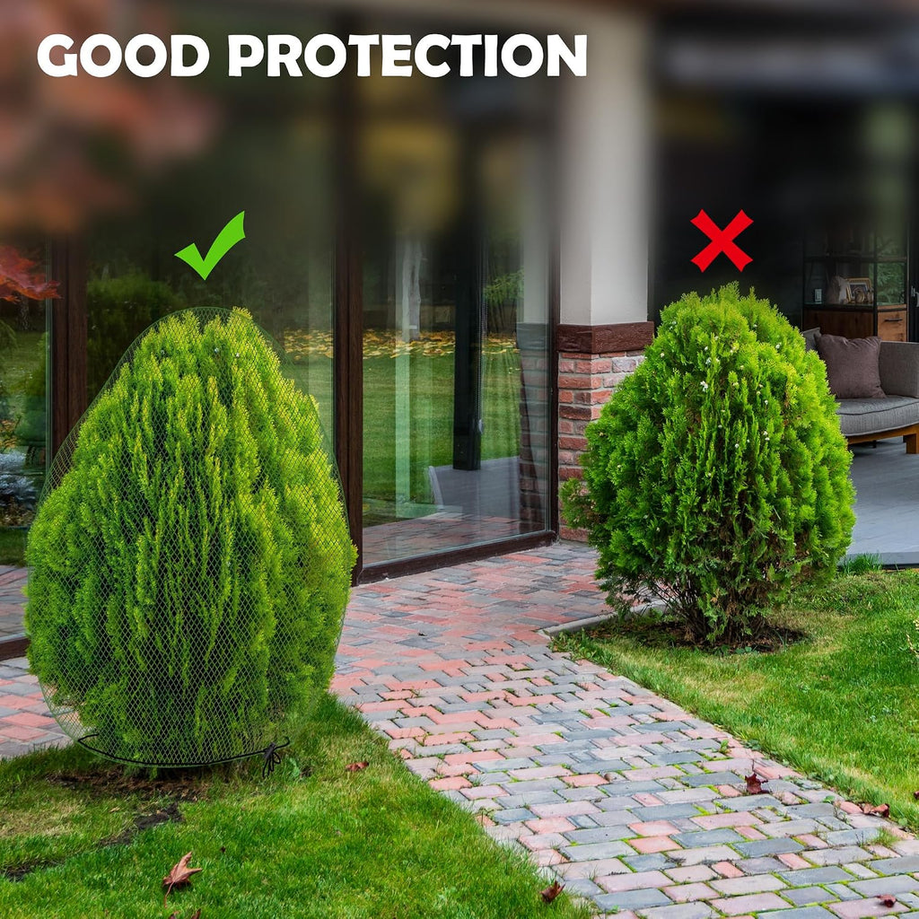 3 Pcs Deer Netting for Shrubs- 7.8 x 7.8 Ft Deer Plant Netting Cover- Reusable Garden Plants Mesh Netting to Protect