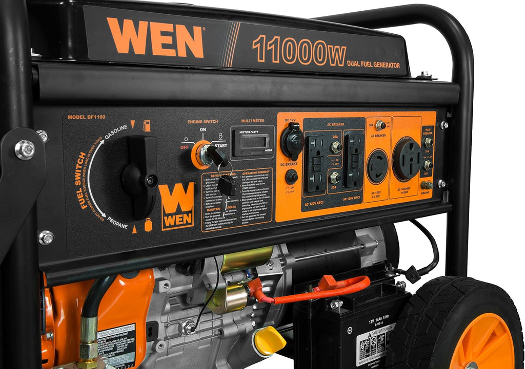 11,000-Watt 120V/240V Dual Fuel Portable Generator with Wheel Kit and Electric Start (DF1100T)