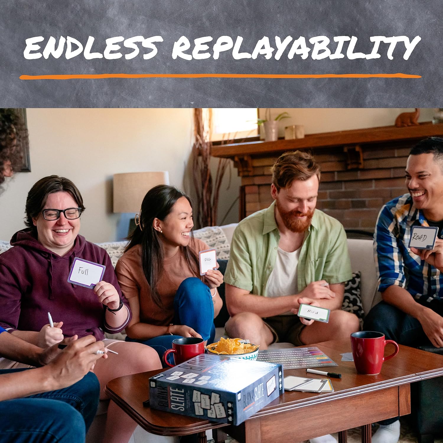BLANK SLATE, Where Great Minds Think Alike, Fun Family-Friendly Board Game, Word Association Party Game, Easy to