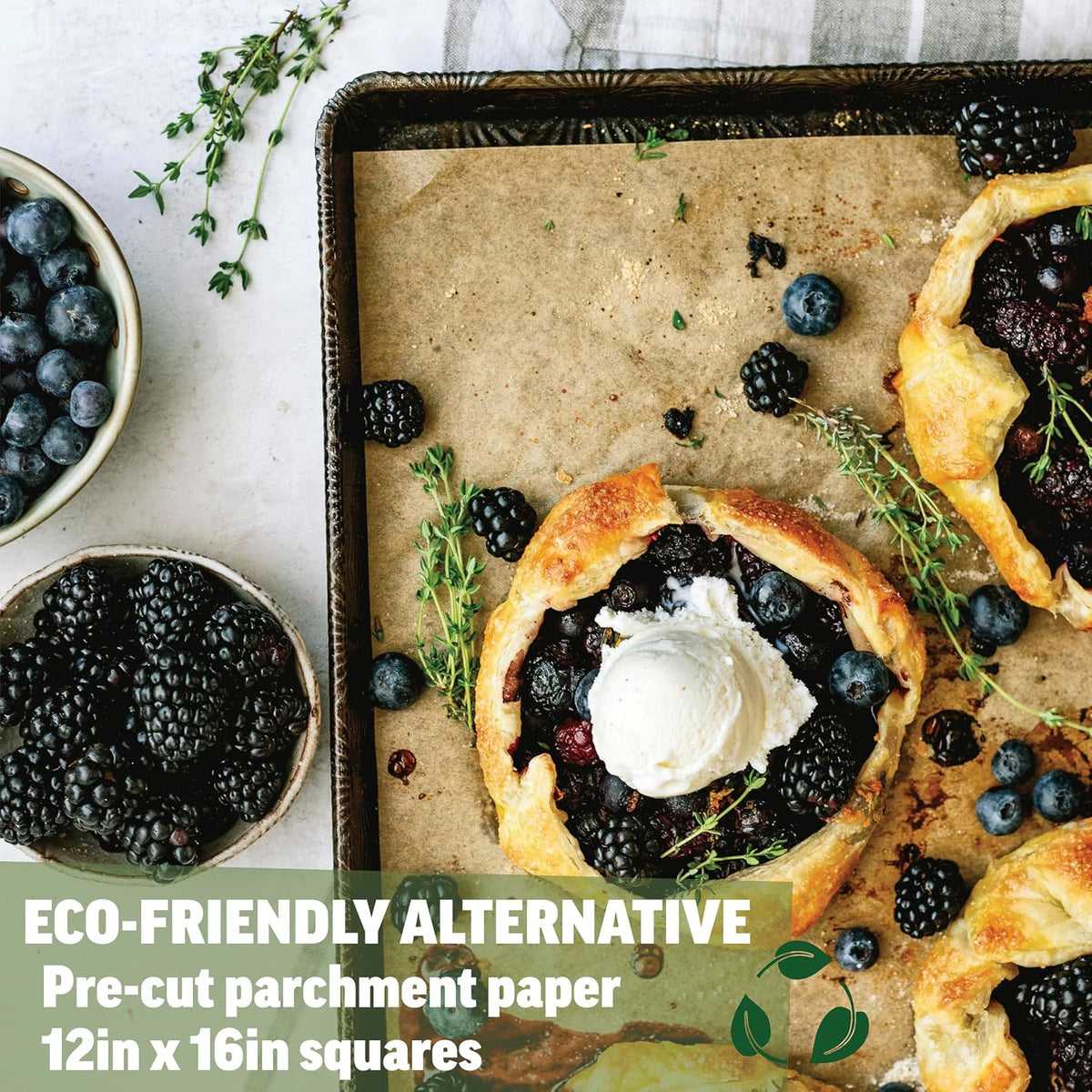 12x16 Parchment Paper, 200 Sheets, Pre-Cut, Fits Half Sheet Pans