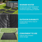 47"x47" Solar Pool Water Heater Mat for 8,000 Gallon Above Ground Swimming Pool with Hose Attachment 2 Adaptors and