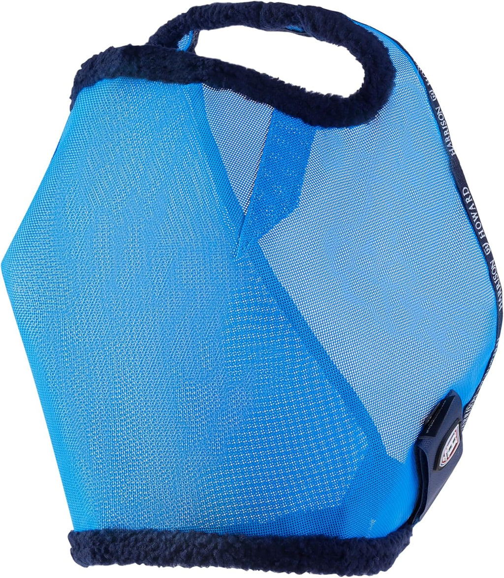 All Round Mesh Horse Fly Mask UV Protective with Fleece Padded Edging Sky Blue L
