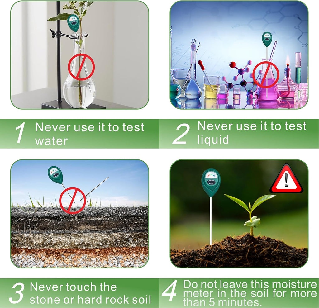Long Probe Plant Soil Moisture Meter, Indoor Outdoor use, Battery-Free | longer stem for deeper use, instant read
