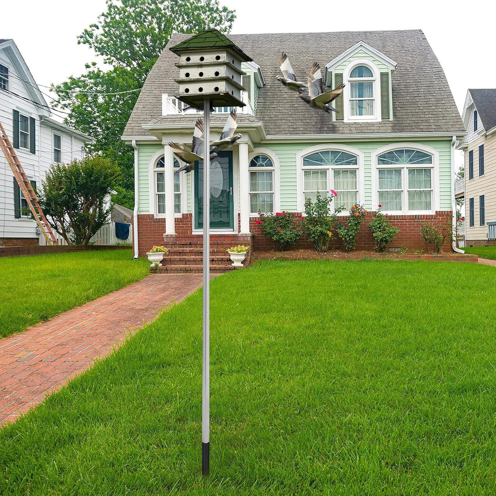 12 ft Telescoping Purple Martin House Pole with Ground Socket Heavy Duty 3-Section Telescoping Pole Purple Martin