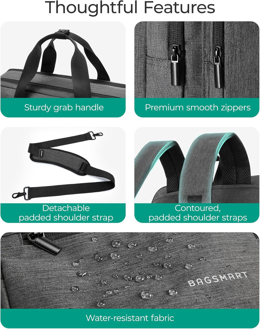 3 In 1 Laptop Bag for Men, Computer Briefcase 17.3 Inch Laptop Water-Repellent Shoulder Bag, Computer Bag Business