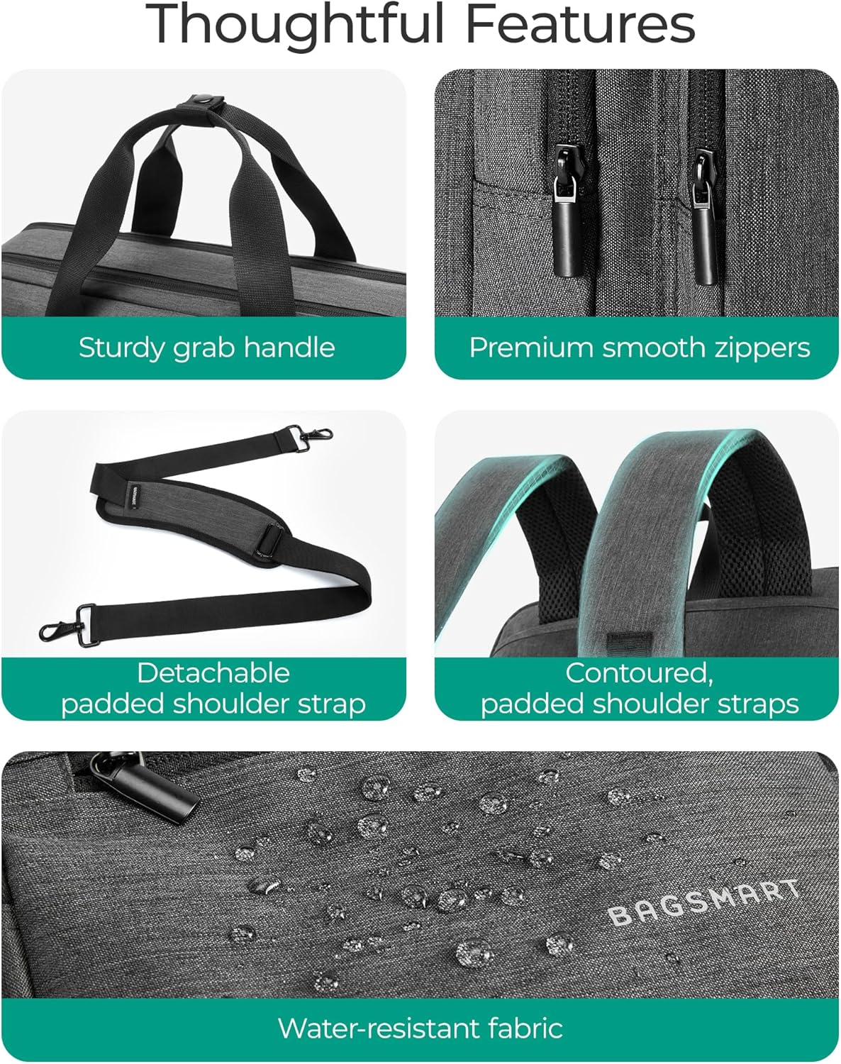 3 In 1 Laptop Bag for Men, Computer Briefcase 17.3 Inch Laptop Water-Repellent Shoulder Bag, Computer Bag Business