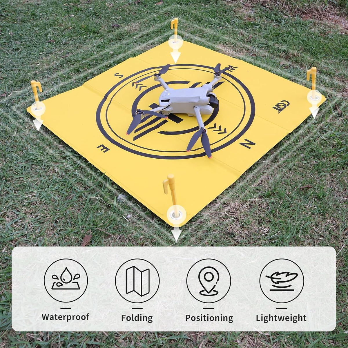 Drone Landing Pad Universal Waterproof Weighted Portable Fast-Foldable Helipad Launch for DJI Avata 360 Mavic 3 4