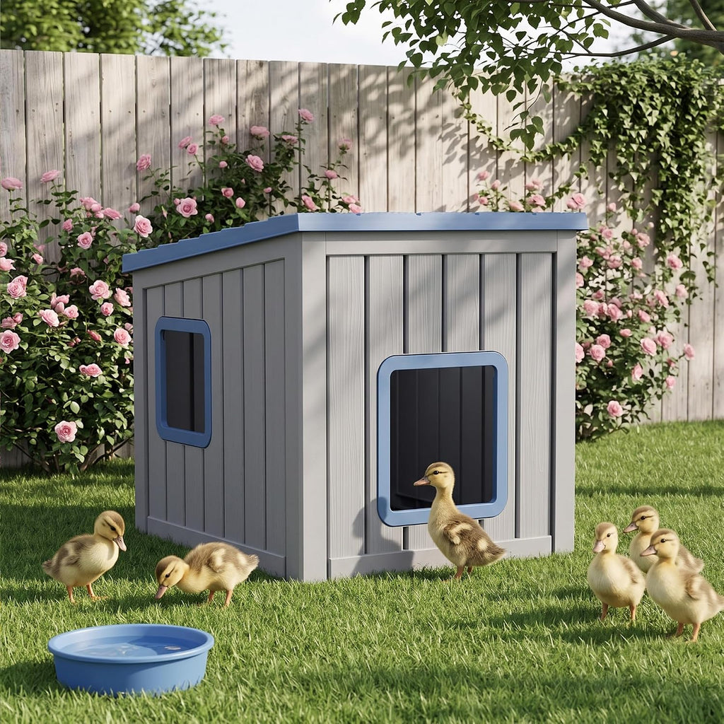 Duck House for Outside Waterproof Resin, Blue