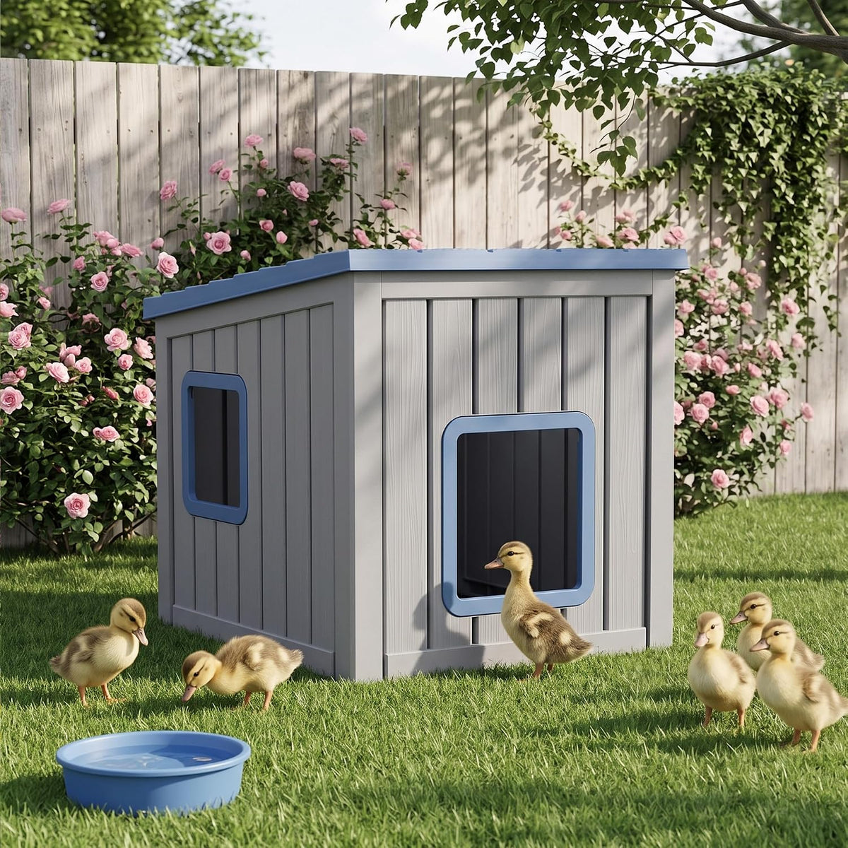 Duck House for Outside Waterproof Resin, Blue