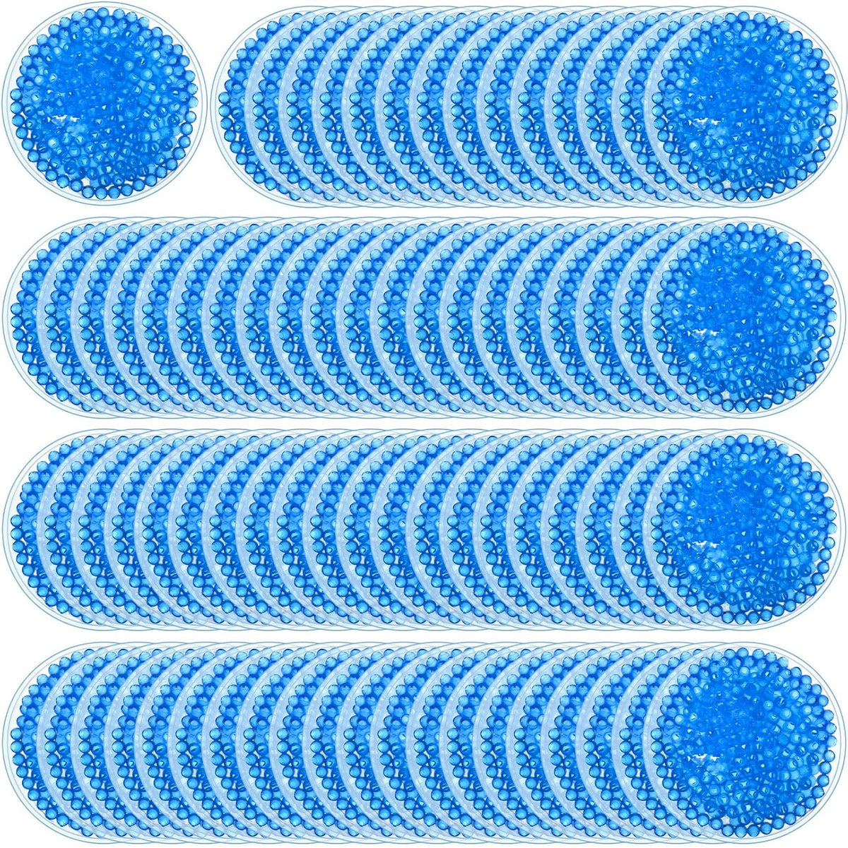 100 Pcs Round Ice Packs Reusable Small Gel Cold Packs Bulk,Blue