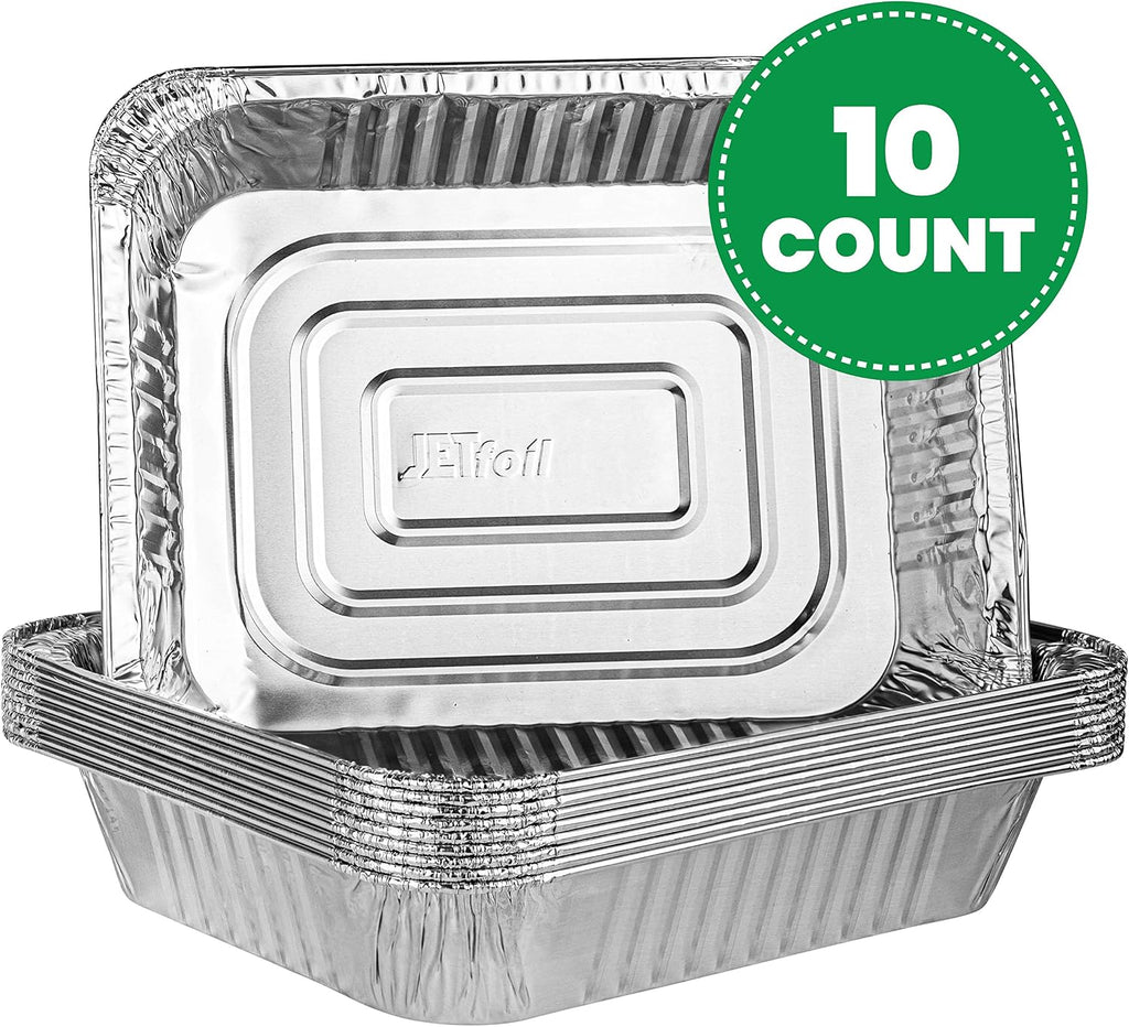 Disposable 9 x 13 Aluminum Foil Pans Half Size Deep Pack of 10