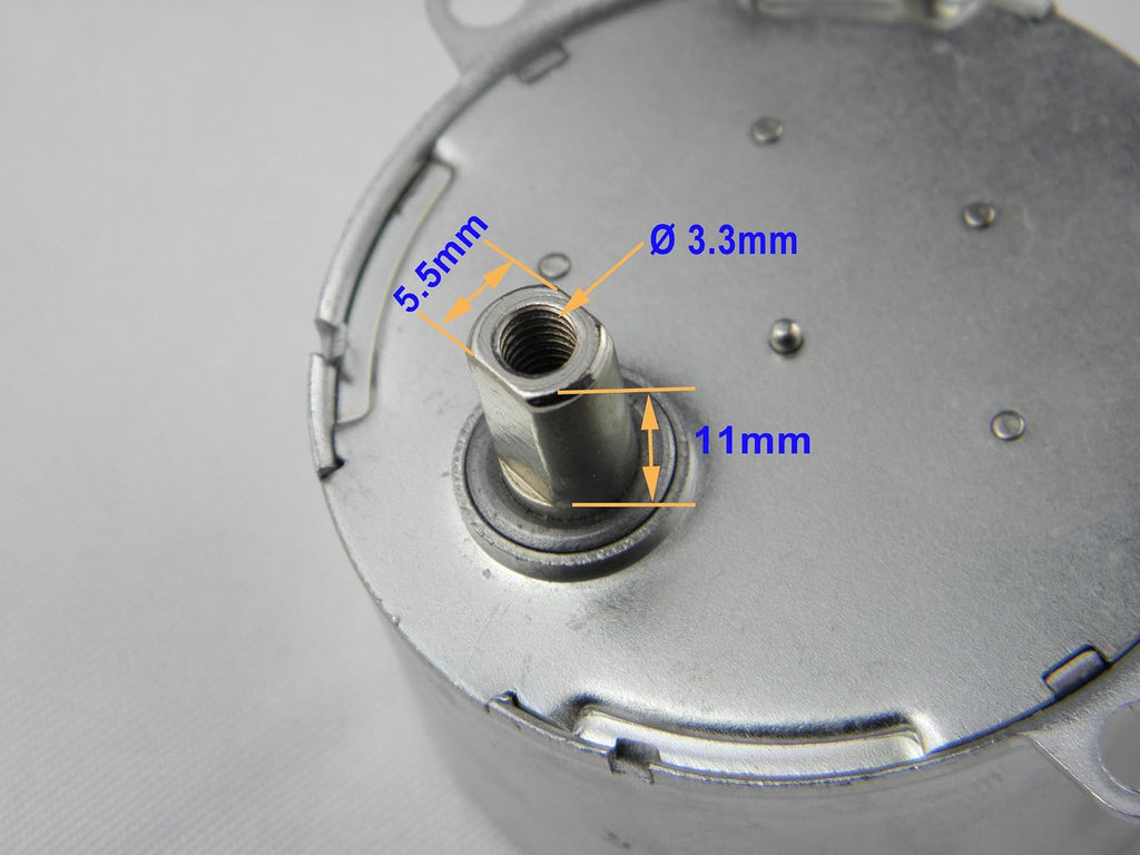 CHANCS Synchronous Synchron Motor TYD-50 12V AC 10-12RPM Flush Shaft 11mm Fixed Rotation CW Electric Motor