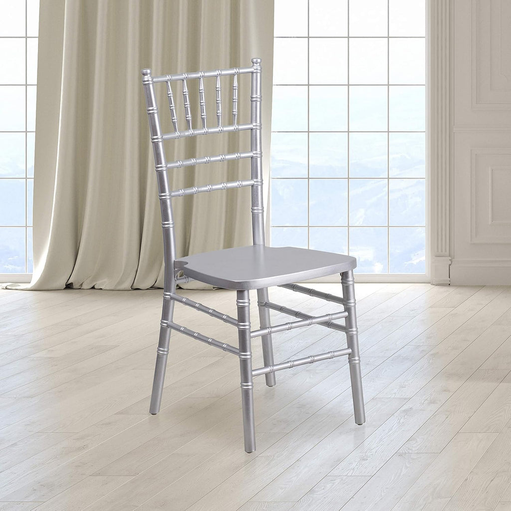 2 Pack HERCULES Series Silver Wood Chiavari Chair