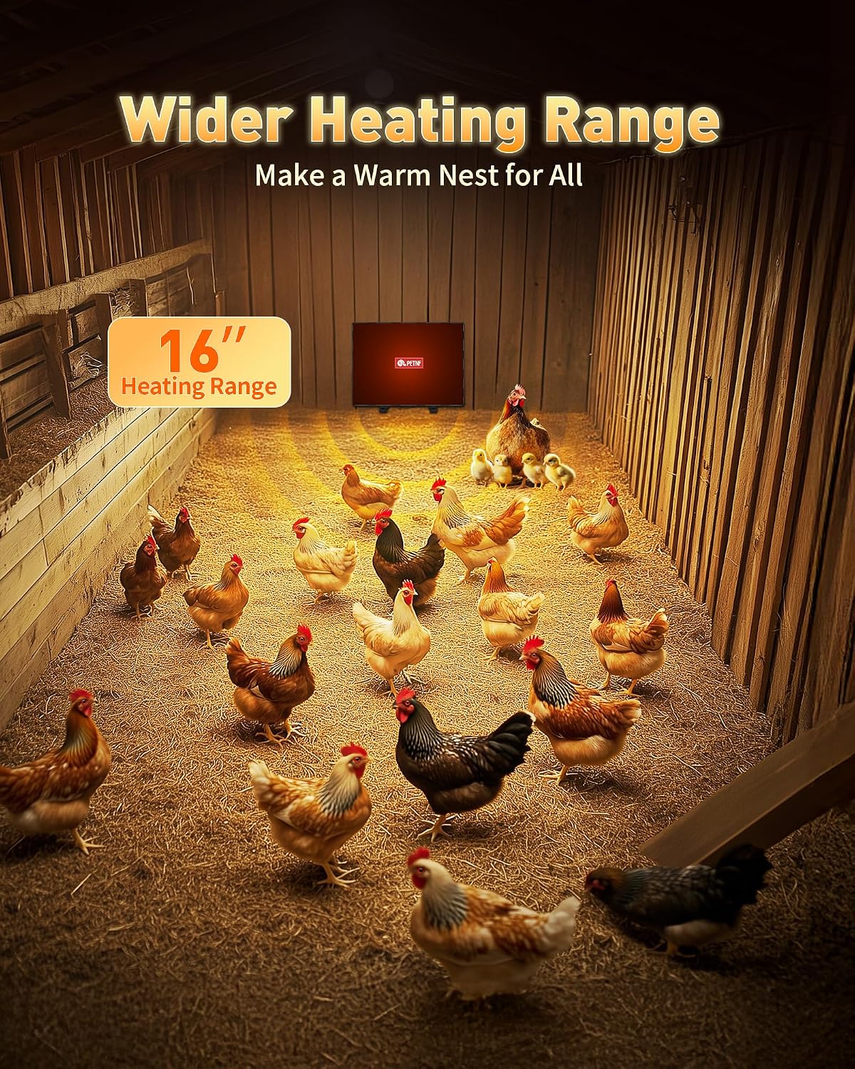 Chicken Coop Heater 140 Watts Radiant Heat Chicken Heater Energy Efficient Design Safer Than Brooder Lamps Heater for