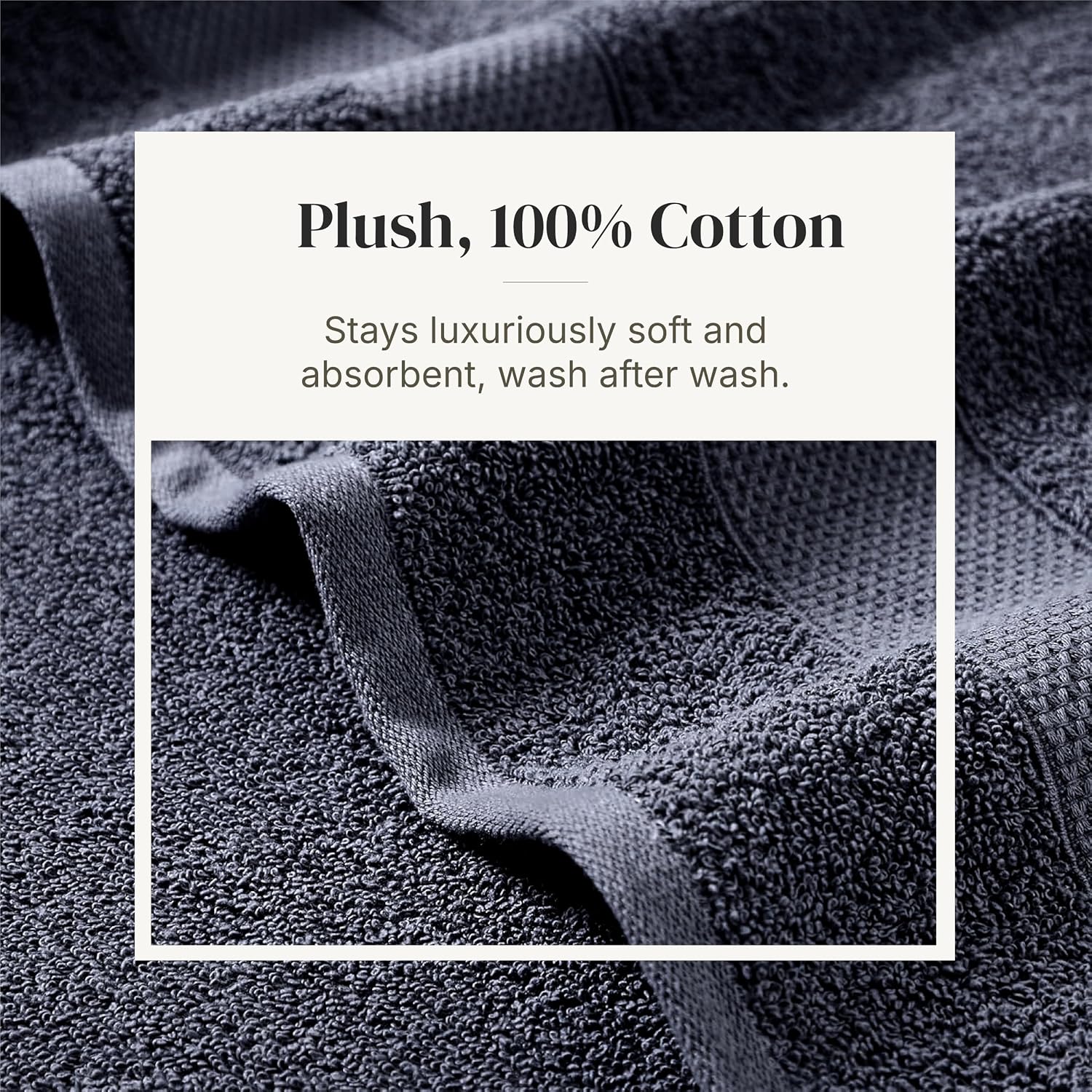 Pax 6-Piece Reversible Yarn Dyed Jacquard Towel Set - Bath Towels, Hand Towels, & Washcloths - Super Absorbent &